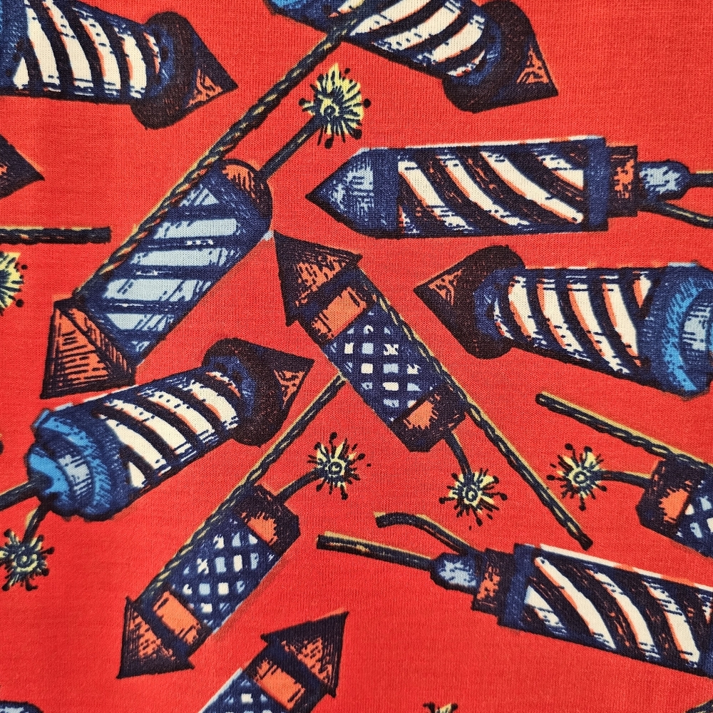 Like New LuLaRoe Patriotic Firecracker Dress Size Medium - Picture 7 of 11